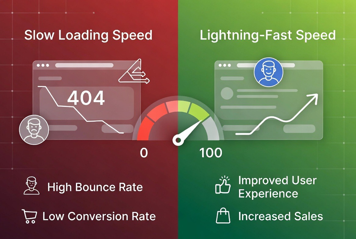 slow loading speed vs lightning fast speed
